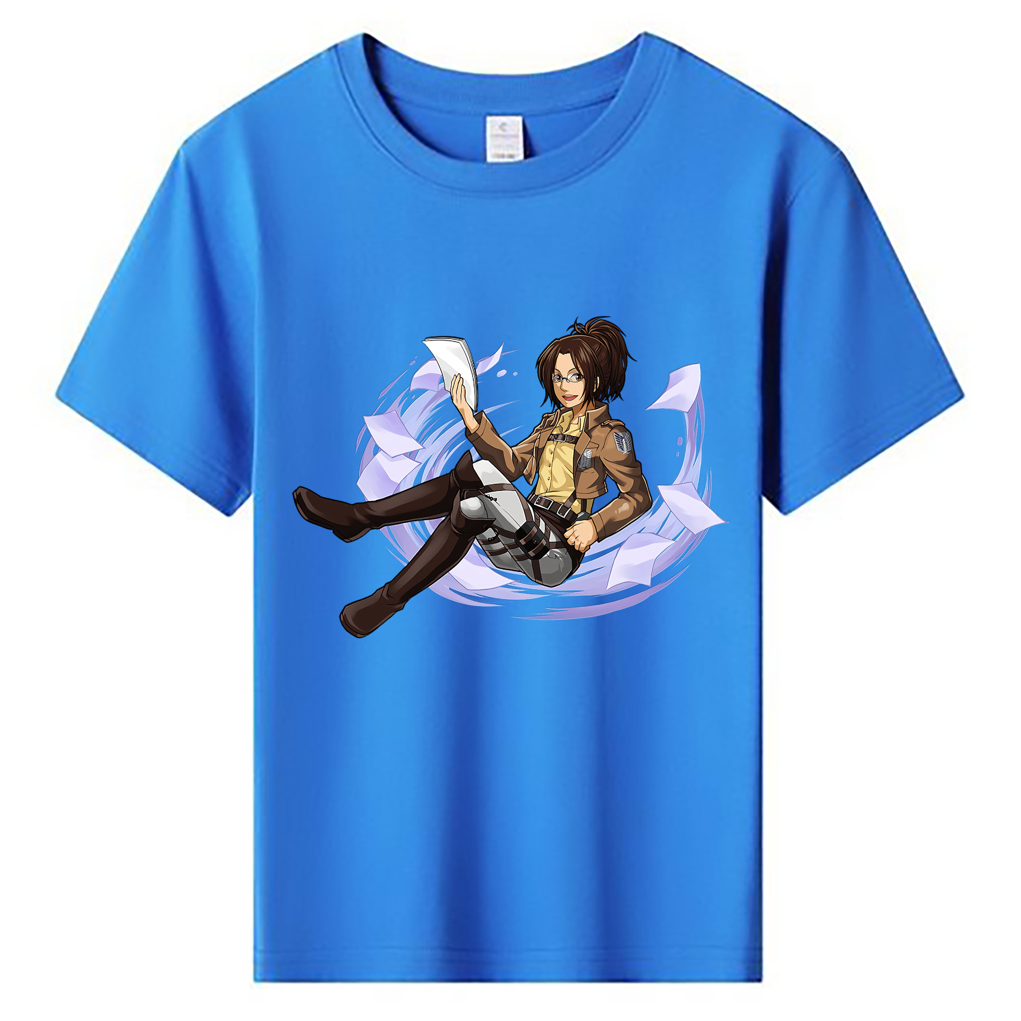 （画像用） 進撃の巨人 ハンジ·ゾエ Attack on Titan Hanji Zoe 綿100％キッズTシャツ（フロントプリント）